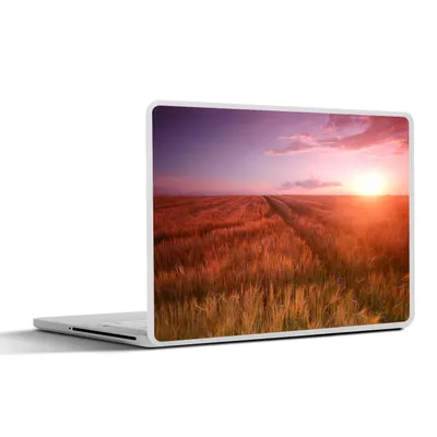 Produktbild von MuchoWow® Laptop Aufkleber Sticker Cover Wiese - Sonne - Abend - Landschaft 25x18 cm - Laptop-Deko