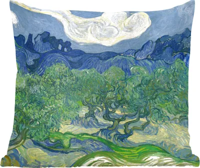 Produktbild von MuchoWow® Zierkissen Sofakissen Wohnzimmer Dekokissen 50x50 cm Die Olivenbäume - Vincent van Gogh - Komfort - Sofakissen
