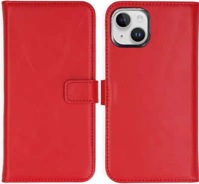 Immagine prodotto di Selencia Custodia a libro in vera pelle per iPhone 15 - Rosso