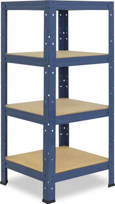 Image de shelfplaza HOME 100x30x30 cm Étagère charges lourde en bleu avec 4 étagères et une capacité de charge de 175 kg par étagère