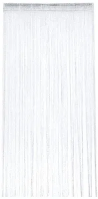 Produktbild von Unyqoos® Fliegengardine Türvorhang – dekorativer Fadenvorhang mit silbernen Glitzerfäden, Insektenschutz & Sichtschutz, Weiß, 100 x 200 cm