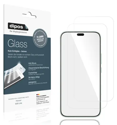 Produktbild von 2x Schutzfolie für Honor 600 Lite - Anti-Shock 9H Folie dipos Glass Kunststoffglas