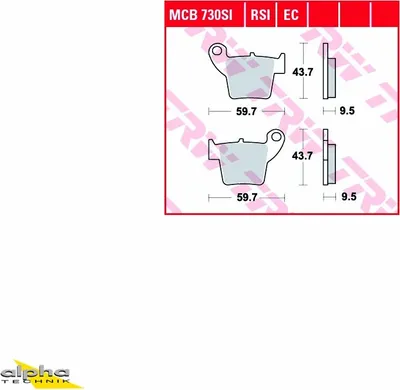 Produktbild von TRW Bremsbelagsatz MCB730RSI CRM450  CRE125