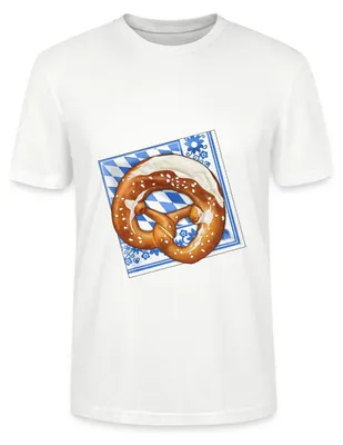 Produktbild von Spreadshirt Brezel Motiv  Uni Bio T-Shirt, S, Weiß
