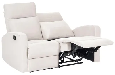 Obrázek produktu pro BELIANI Manuální rozkládací pohovka béžová 2místná sametové čalounění moderní design obývák