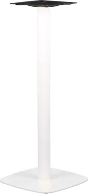 A white table base with a black top plate, isolated on a white background.
