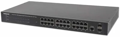 Image de Intellinet 560559 Commutateur Intellinet 24x GE géré par le Web SNMP 2xMini Gbic PoE+