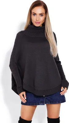Zdjęcie produktu dla PeeKaBoo damskie poncho Marcali grafitowe uniwersalne