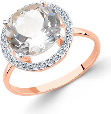 Produktbild von Sokolov Damenring aus 585 Rotgold mit Zirkonia und Bergkristall