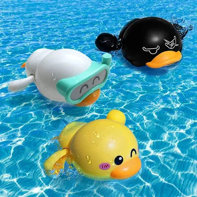 Produktbild von Badespielzeug für Babys, Wasserspielzeug für Kinder, Entenspielzeuge für die Badewanne, Badespielzeug, Wasserspielzeug, Uhrwerk, schwimmendes Aufziehen, Schwimmbad, Badespielzeug für Kinder ab 0 Jahren