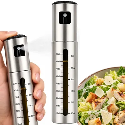 Produktbild von Ölsprüher Ölspender Olivenölsprüher 100 ml Edelstahl Sprühflasche Dosierer für Küche Salat Pfanne Backen