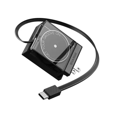 Produktbild von SHARGE Retractable 65W Schwarz – USB-C Ladegerät mit Kabel, Fast Charge