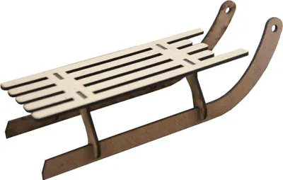 Obrázok produktu pre Dekoračná lepenka Die Cut Chipboard – Veľké drevené sane – HDF – Scrapiniec
