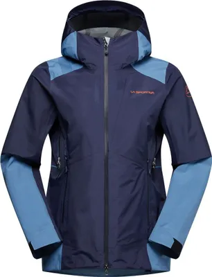 Hardshelljacke für Damen in Blau und Dunkelblau von La Sportiva; Modell Crossridge Evo Shell Jkt W.
