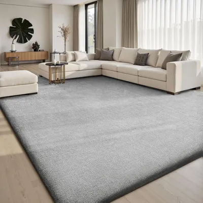Image de Elzusha - Tapis pour salon ou chambre, gris, 140x200 cm - Lavable et antidérapant