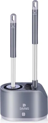 Produktbild von Wasserabsorbierende Toilettenbürste - Toilettenbürste - Silikonbürste - Mit Halter - Hygienisch - Toilette - Toilettenbürste Mit Halter - Wasserabweisend - Schmutzabweisend - Grau