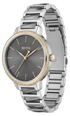 Image de Montre pour femme Hugo Boss Signature, modèle bicolor en acier inoxydable, référence HB1502569