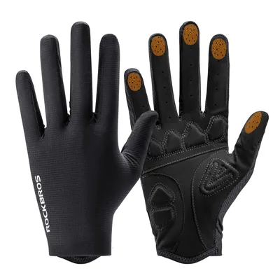 Produktbild von ROCKBROS Fahrradhandschuhe Atmungsaktiv Handschuhe Stoßdämpfend Radhandschuhe mit Touchscreen rutschfest für MTB Outdoor Herren Damen Schwarz 2XL