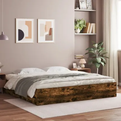 Productafbeelding van Maison Exclusive - Bedframe met lades, gerookt eikenhout, 160x200 cm, houtvezelplaat