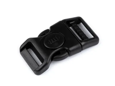 Produktbild von 1 Steckschnallen mit Sicherung, gebogen, für 25mm Gurte, schwarz