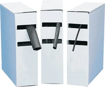 Produktbild von Wärmeschrumpfschlauch, schwarz, 12,8 mm Durchmesser, 8 m Rolle, in Dispenserbox