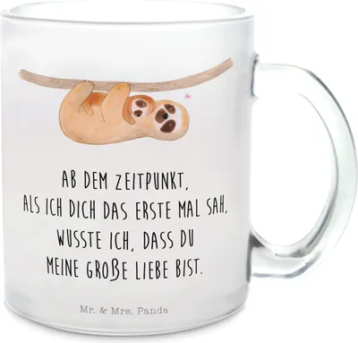 Produktbild von Mr. & Mrs. Panda Tee Tasse Faultier Kind - Transparent - Geschenk, Pott, Liebe, Kinder, Häferl, Mutter, Trinkglas, Geburt, Teetasse, Teeglas, glücklich