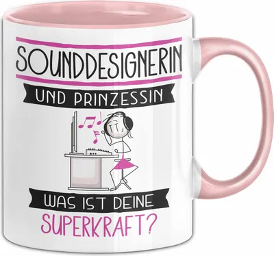 Produktbild von Sounddesignerin Und Prinzessin Tasse Geschenk Für Eine Sounddesignerin Geburtstag Was Ist Deine Superkraft (Rosa)