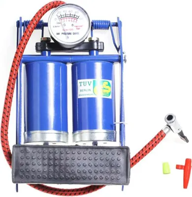 Produktbild von Fußpumpe Fußluftpumpe Auto mit Manometer Doppelzylinder Luftpumpe Fahrrad