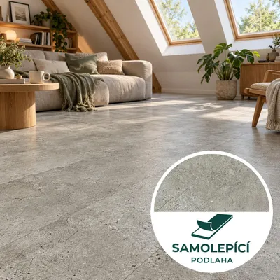 Obrázek produktu pro 4,088 m² Vinylová podlaha samolepící Canadian Design Beige stone Peel & Stick