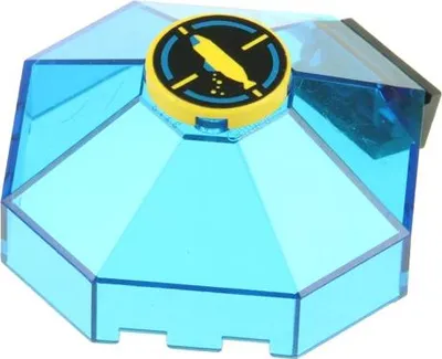 Produktbild von 1x Lego Cockpit Fenster 6x6 transparent blau schwarz U-Boot 4150px16 3937 2418b