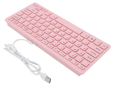 Obrázok produktu pre Malá káblová klávesnica Roseate Quiet USB s 78 klávesmi a protišmykovými podložkami pod nožičky – vhodná na hranie hier aj prácu, anglická verzia