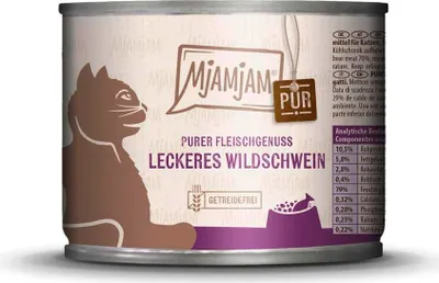 Produktbild von MjAMjAM Cat - Purer Fleischgenuss Dose 6x200g | Wildschwein