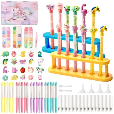 Image de Kit de fabrication de stylos pour enfants à partir de 6 ans, avec accessoires et recharges