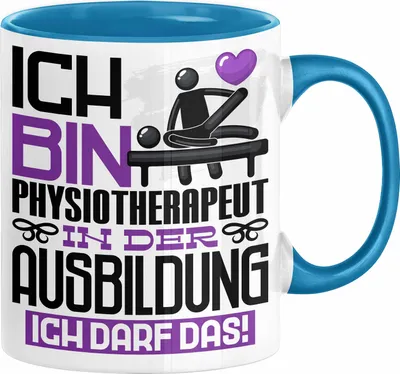 Produktbild von Physiotherapeut Ausbildung Tasse Geschenk Ich Bin Physiotherapeut In Der Ausbildung Ich Darf Das Geschenkidee Spruch (Blau)