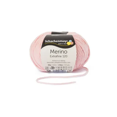 Immagine prodotto di Schachenmayr Merino Extrafine 120, 50 g rosa pallido Filati per maglieria a mano