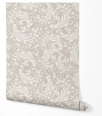 Produktbild von Selbstklebende Tapete Möbelfolie Beige Ornament Tapete Floral Muster Elegant Klassisch Wohnzimmer Schlafzimmer Küche Flur Wanddeko Vintage Barock Stil Zeitlos Design 5m x 0,5m