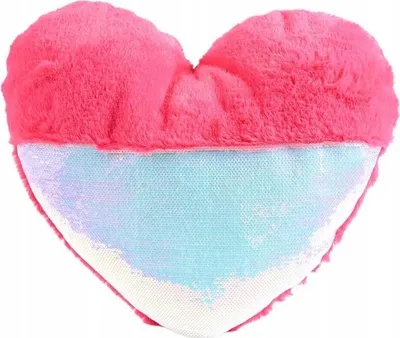 Produktbild von Herzkissen Plüsch Rosa - Kuschelkissen Valentinstag Geschenk - Deko Schlafzimmer - 34x32cm
