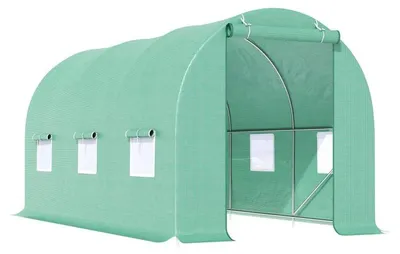 Obrázek produktu pro Kweekkas – Velká tunelová skleník s pozinkovanou konstrukcí a průhlednými panely, rozměry 445 x 190 x 200 cm