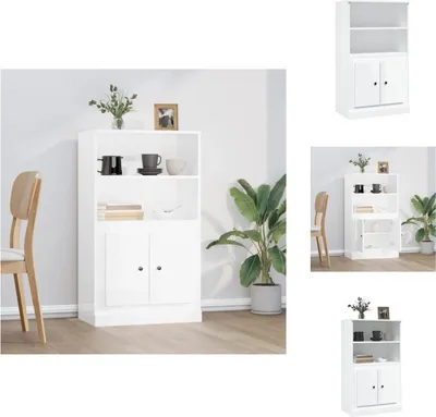 Zdjęcie produktu dla vidaXL Kredens wysoki połysk biały 60x35,5x103,5 cm materiał drewnopochodny - Kredensy