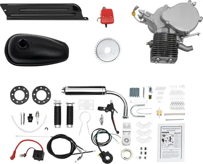 Produktbild von 100CC Fahrradmotor-Kit, Höchstgeschwindigkeit 45 km/h, langlebige Aluminiumkonstruktion, Silber