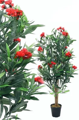 Produktbild von Oleander Rot 120 cm wie echt künstlich Kunstbaum Kunstpflanze Kunstblume Deko