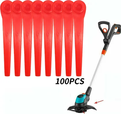 Produktbild von 100 Stück Kunststoffmesser Ersatzmesser für Gardena Rasentrimmer Easycut Li-18/23 R