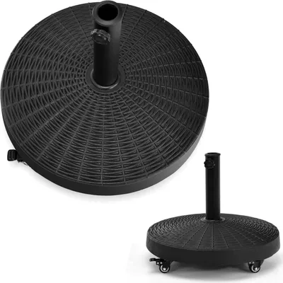 Produktbild von KOMFOTTEU Schirmständer mit Rollen, Sonnenschirmständer Φ52cm für Schirmstange 38mm / 48mm, Runder Balkonschirmständer rollbar 23kg, Marktschirmstände