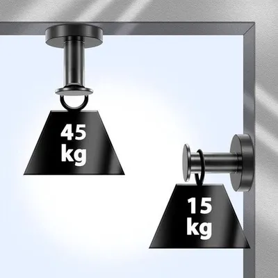 Produktbild von Runder Magnethaken Schwarz Extra Stark 2 Stück Neodym Magnethaken für Kleiderhaken Handtücher etc.