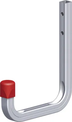 Produktbild von alfer Wandhaken 115 mm 115 x 140 mm Aluminium roh Kappe rot