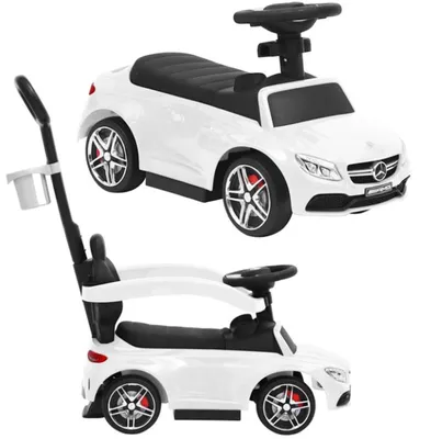 Image de Lebula : voiture à pousser 3 en 1 Mercedes AMG, grande voiture pour enfants, blanche