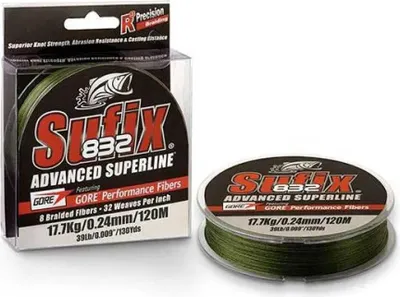 Image de Sufix Braid 832 low vis green 120m 0,10mm 5,9kg