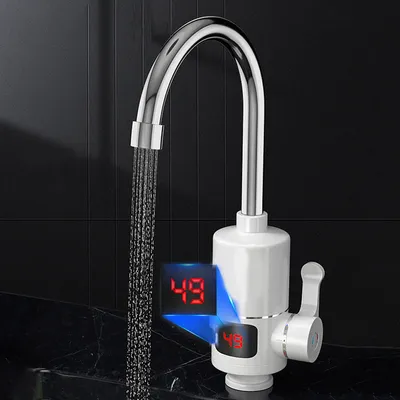 Produktbild von Küchenarmatur Elektrischer 3000W Durchlauferhitzer, 30-60°Wasserhahn Temperaturanzeige,360° drehbar, Haushalt, digitale Anzeige, 3-Sekunden-Aufheizung
