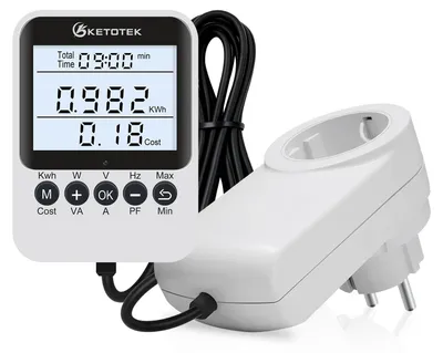 Immagine prodotto di Contatore di consumo energetico con display LCD, 16 A / 3680 W, con protezione da sovraccarico