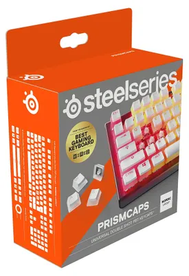 Produktbild von SteelSeries PrismCaps – Double-Shot-Tastenset mit „Pudding“-Optik – Kompatibilität mit allen gängigen mechanischen Tastaturen – MX-Stößel – Weiß (Skandinavisches Tastaturlayout)